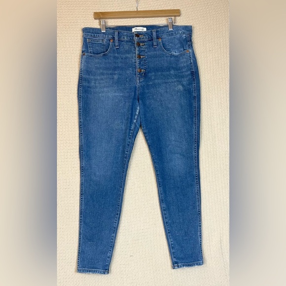 Madewell Denim - MADEWELL 10" High Rise Skinny Jeans Button Fly Blue Medium Wash Size 32